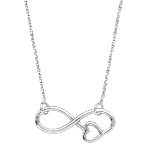 Sterling Silver Infinity Symbol with Heart Necklace
