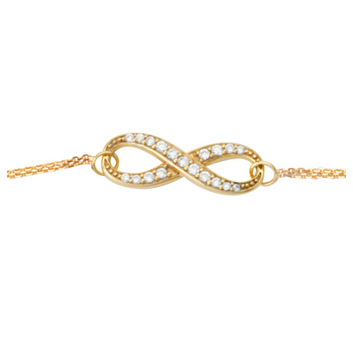 Gold-plated Sterling Silver Cubic Zirconia Infinity Bracelet
