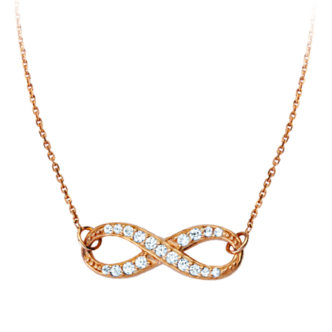 14kt Rose Gold Cubic Zirconia Infinity 18in Necklace