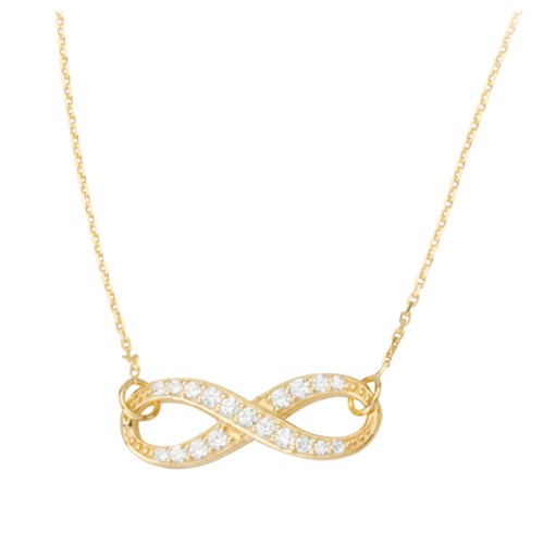 Gold-plated Sterling Silver Cubic Zirconia Infinity Necklace