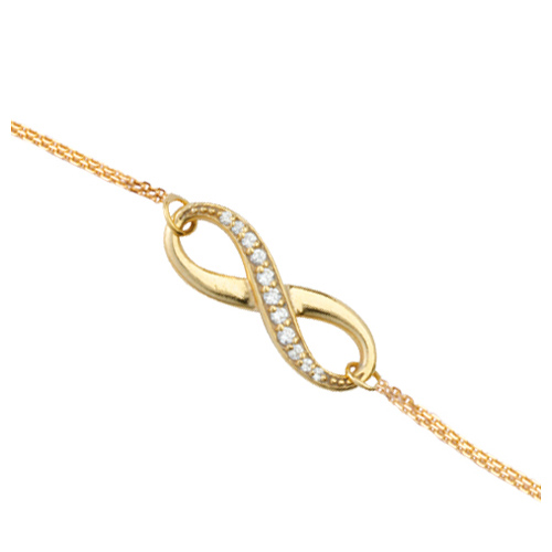 Gold-plated Sterling Silver Cubic Zirconia Half Infinity Bracelet