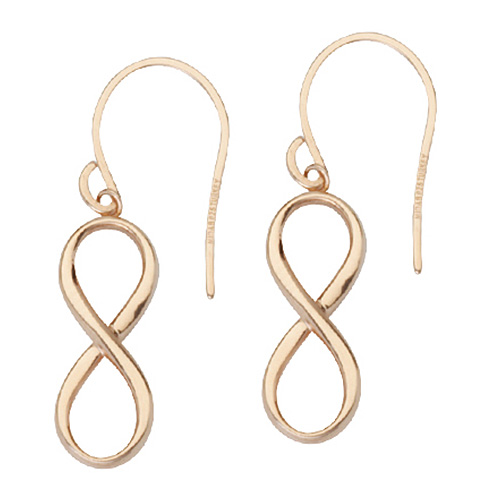 Rose Gold-plated Sterling Silver 3/4in Infinity Earrings