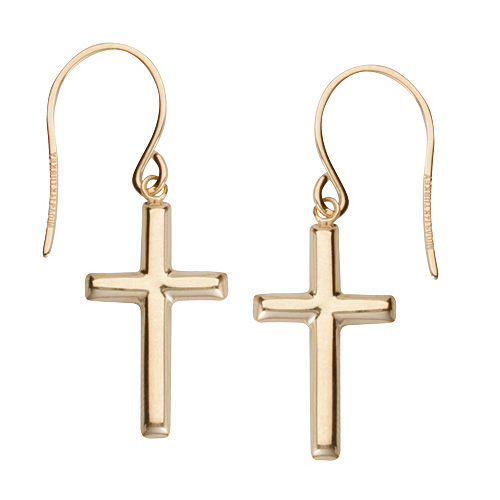 Girls' Dangle Cross Huggie Hoop Sterling Silver Earrings - In Season  Jewelry : Target