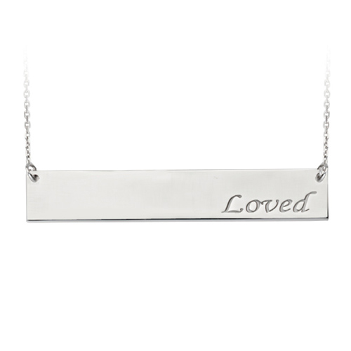Sterling Silver Loved Bar 18in Necklace B29381320FM Joy Jewelers