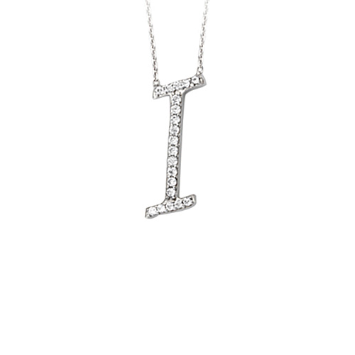 Sterling Silver Cubic Zirconia Capital I Necklace