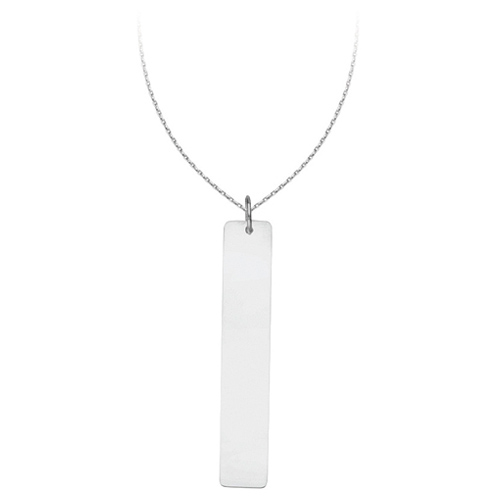 14kt White Gold Vertical Nameplate 18in Necklace