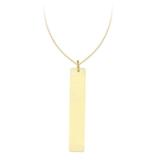 14kt Yellow Gold Vertical Nameplate 18in Necklace