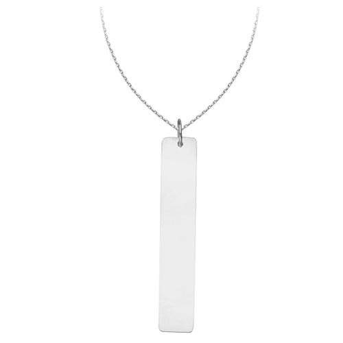 Sterling Silver Vertical Nameplate Necklace 18in