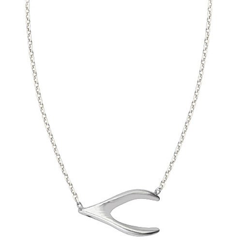 Sterling Silver Wishbone Charm 18in Necklace