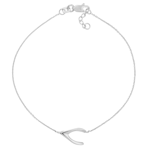 Sterling Silver Wishbone Charm Bracelet