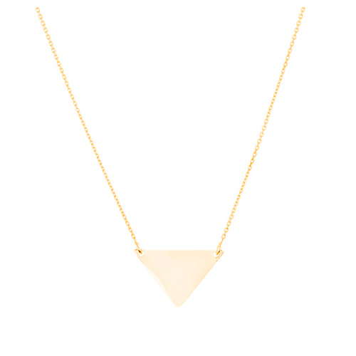 14kt Yellow Gold Polished Triangle 18in Necklace