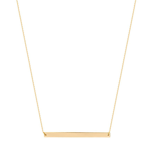14k Yellow Gold Slender Bar Necklace