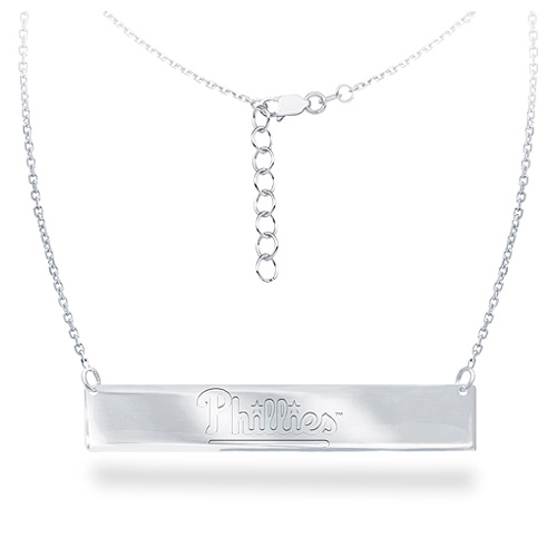 Sterling Silver Philadelphia Phillies Bar 18in Necklace