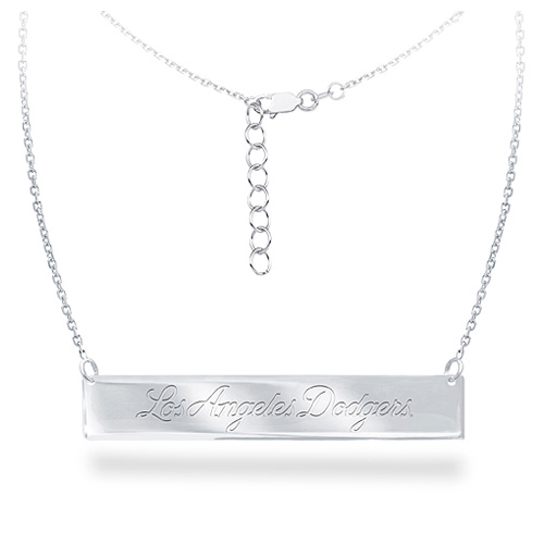 Sterling Silver Los Angeles Dodgers Bar 18in Necklace