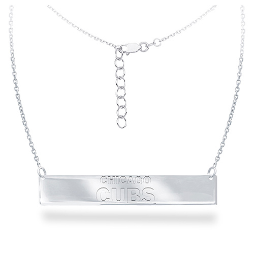 Sterling Silver Chicago Cubs Bar 18in Necklace
