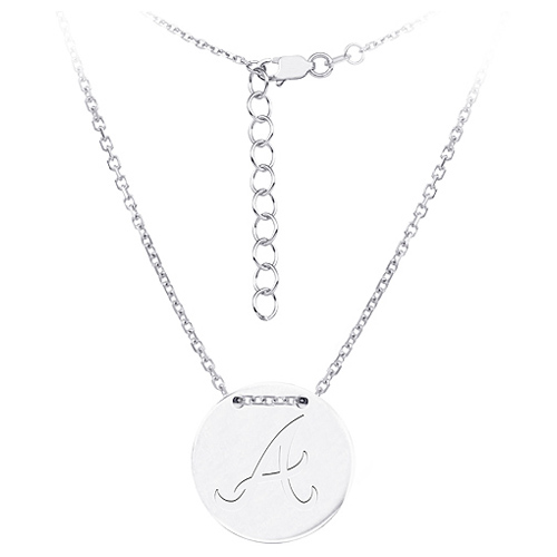 Sterling Silver Atlanta Braves Disc 18in Necklace 81_B29348320FM