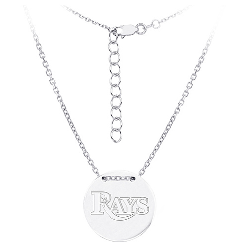 Sterling Silver Tampa Bay Rays Disc 18in Necklace