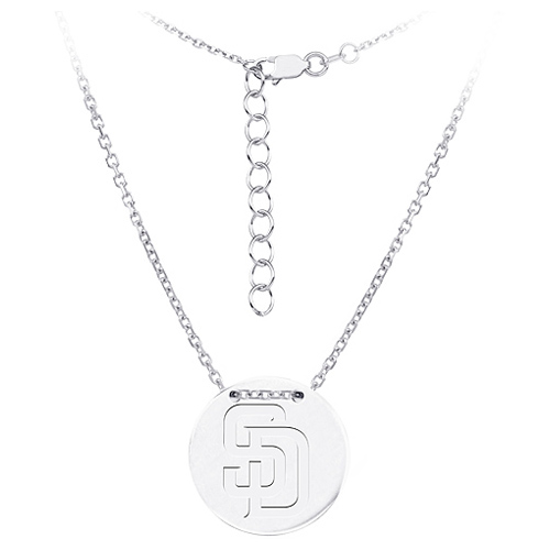 Sterling Silver San Diego Padres Disc 18in Necklace