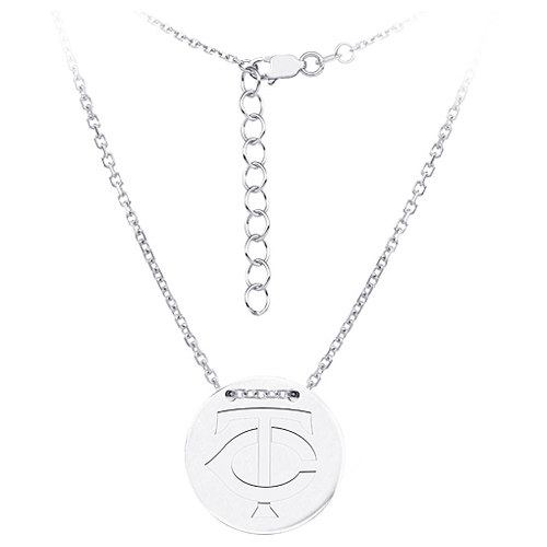 Sterling Silver Minnesota Twins Disc 18in Necklace