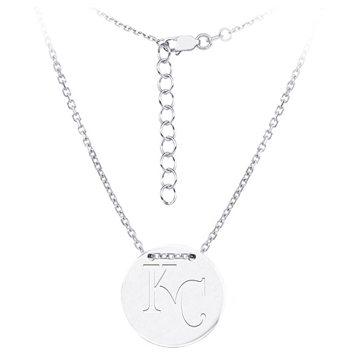 Sterling Silver Kanas City Royals Disc 18in Necklace
