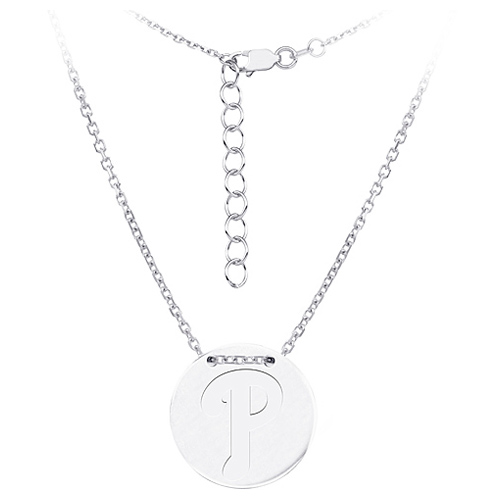 Sterling Silver Philadelphia Phillies Disc 18in Necklace