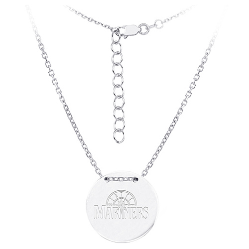Sterling Silver Seattle Mariners Disc 18in Necklace