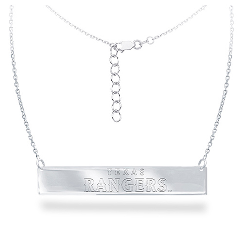 Sterling Silver Texas Rangers Bar 18in Necklace