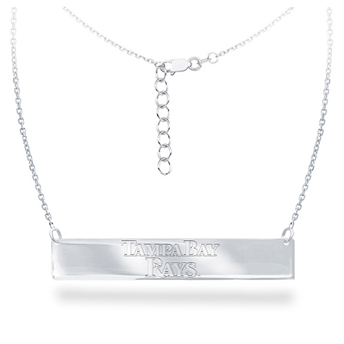 Sterling Silver Tampa Bay Rays Bar 18in Necklace