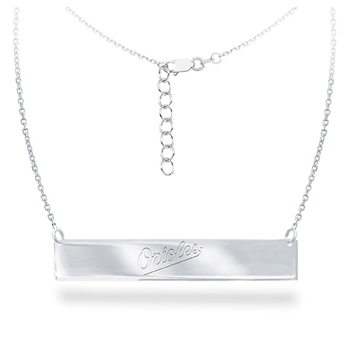 Sterling Silver Baltimore Orioles Bar 18in Necklace