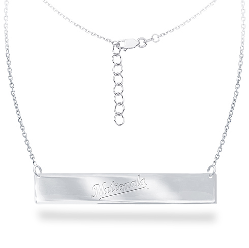 Sterling Silver Washington Nationals Bar 18in Necklace