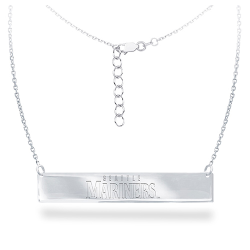 Sterling Silver Seattle Mariners Bar 18in Necklace