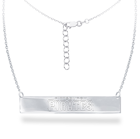 Sterling Silver Pittsburgh Pirates Bar 18in Necklace