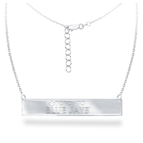 Sterling Silver Toronto Blue Jays Bar 18in Necklace