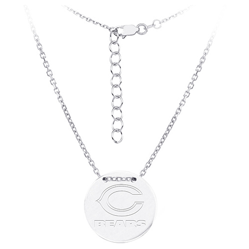 Sterling Silver Chicago Bears Disc 18in Necklace