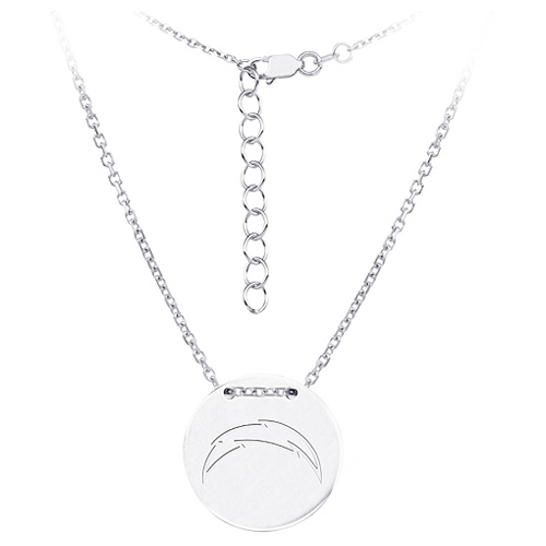 Sterling Silver San Diego Chargers Disc 18in Necklace
