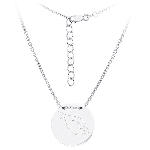 Sterling Silver Arizona Cardinals Disc 18in Necklace