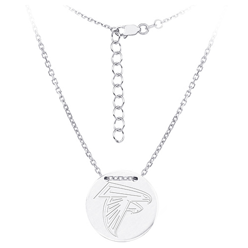 Sterling Silver Atlanta Falcons Disc 18in Necklace