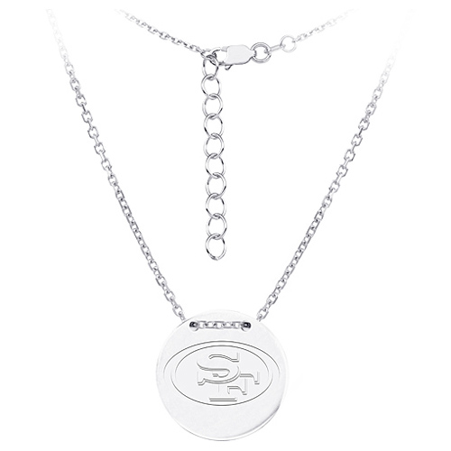 Sterling Silver San Francisco 49ers Disc 18in Necklace