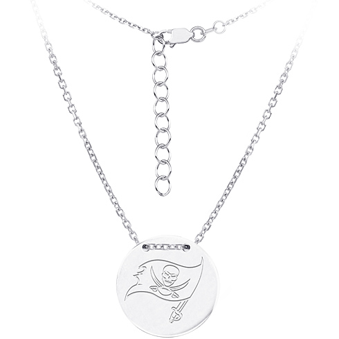 Sterling Silver Tampa Bay Buccaneers Disc 18in Necklace
