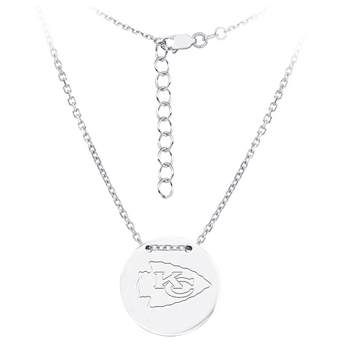 Sterling Silver Kansas City Chiefs Disc 18in Necklace