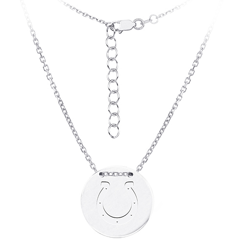 Sterling Silver Indianapolis Colts Disc 18in Necklace