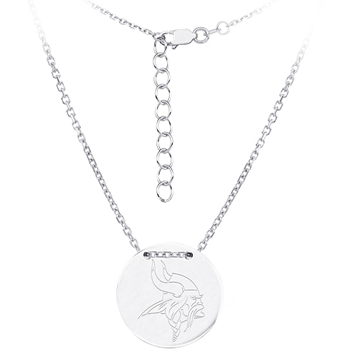 Sterling Silver Minnesota Vikings Disc 18in Necklace
