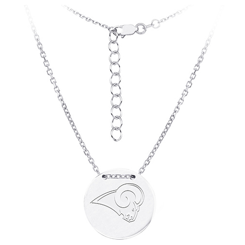 Sterling Silver Los Angeles Rams Disc 18in Necklace