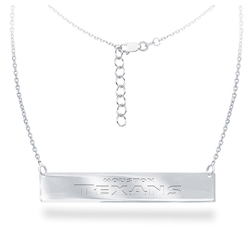 Sterling Silver Houston Texans Bar 18in Necklace