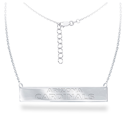 Sterling Silver Arizona Cardinals Bar 18in Necklace