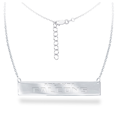 Sterling Silver Atlanta Falcons Bar 18in Necklace