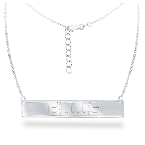 Sterling Silver Buffalo Bills Bar 18in Necklace