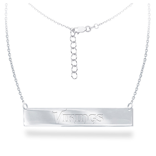 Sterling Silver Minnesota Vikings Bar 18in Necklace