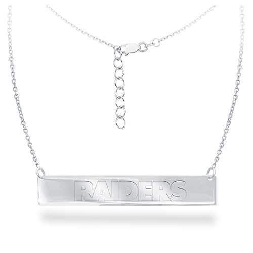 Sterling Silver Las Vegas Raiders Bar 18in Necklace