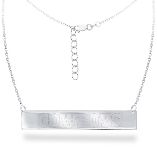 Sterling Silver Dallas Cowboys Bar 18in Necklace